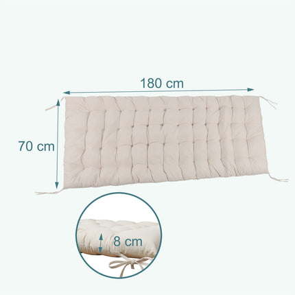 Quilted Garden Bench Cushion with Ties