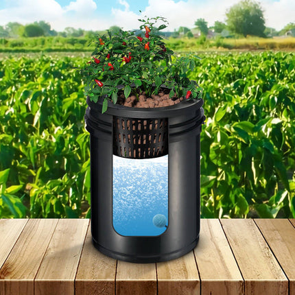 RDWC Hydroponic System, 4 Buckets, 20L, Top Drip
