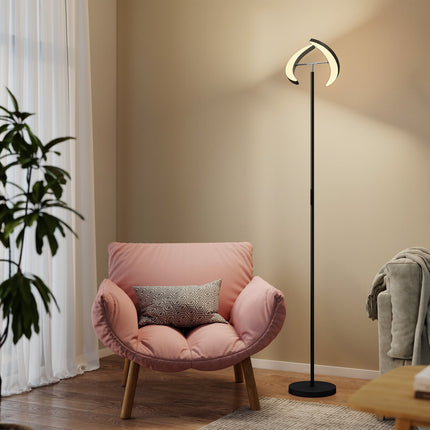 RGB Floor Lamp, Dimmable, Rotating Heads, Black