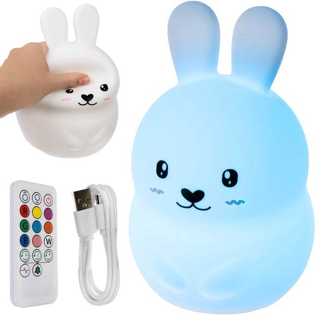 RGB night lamp with remote control - rabbit
