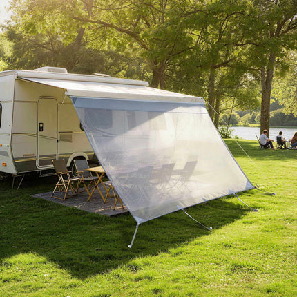 RV Awning Sun Shade Screen, 2 x 3.3 m Mesh, Fits 3.5 m