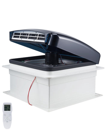 RV Roof Vent Fan 12V, 10-Speed Reversible, Remote, 14x14