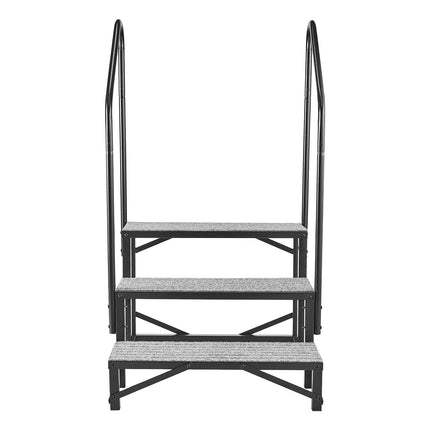 RV Steps, 3-Step Dual Handrails, 660 lb Non-Slip