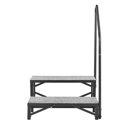 RV Steps With Handrail, 2-Step, 660 lb, Non-Slip