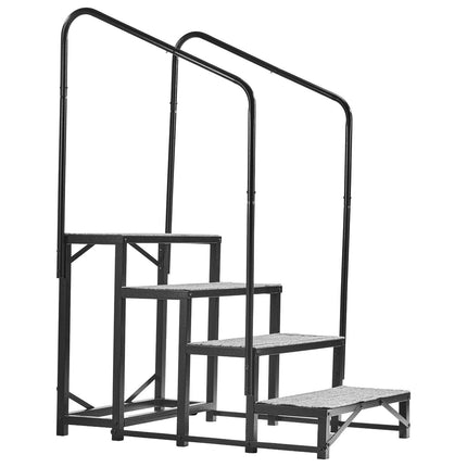 RV Steps with Dual Handrails, 4-Step, 660 lb Capacity