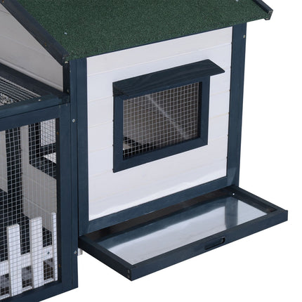 Small animal cage with outdoor enclosure, 151x78x84.5 cm
