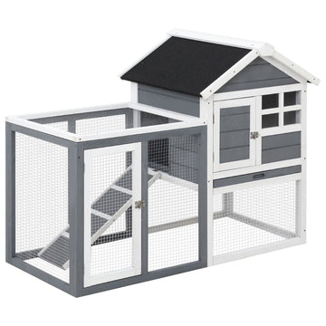 Small animal shelter with removable tray and ramp, 122x62x92cm