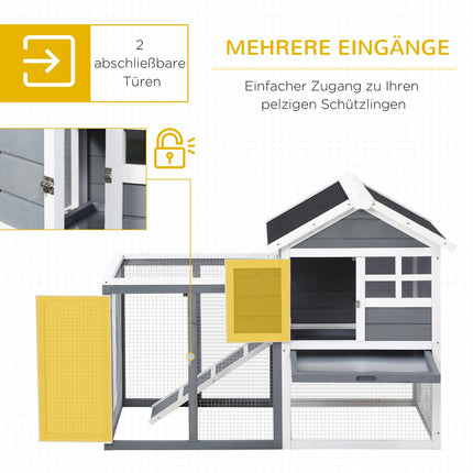Small animal shelter with removable tray and ramp, 122x62x92cm