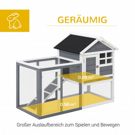 Small animal shelter with removable tray and ramp, 122x62x92cm