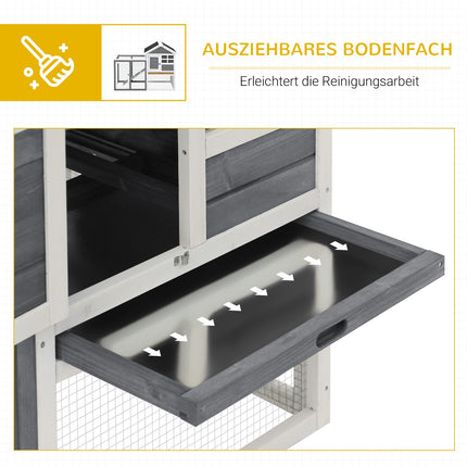 Small animal shelter with removable tray and ramp, 122x62x92cm