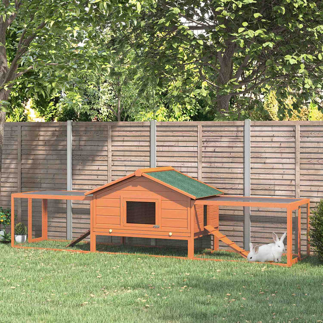 XXL rabbit hutch with outdoor enclosure - 100x68x59 cm