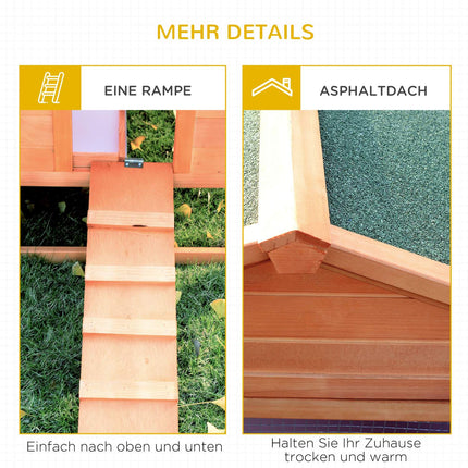 XXL rabbit hutch with outdoor enclosure - 100x68x59 cm