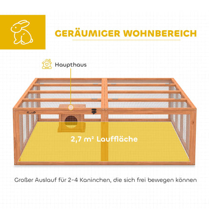 Rabbit Hutch with Large Run, Modular Design, Wood