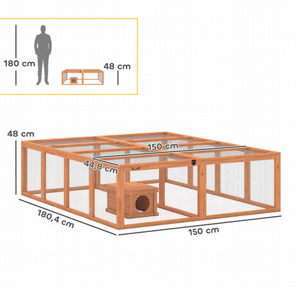 Rabbit Hutch with Large Run, Modular Design, Wood
