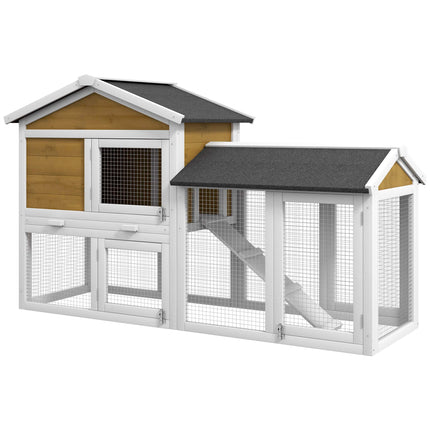 Rabbit Hutch with Weatherproof Roof, 147x54x84 cm