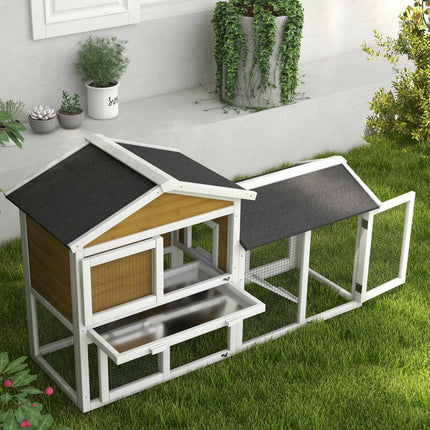 Rabbit Hutch with Weatherproof Roof, 147x54x84 cm
