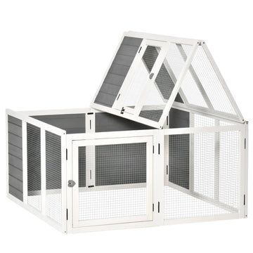 Rabbit hutch with cover, hinged roof, spruce wood