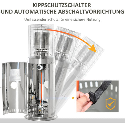 Brilliant 10KW patio heater, stainless steel, portable