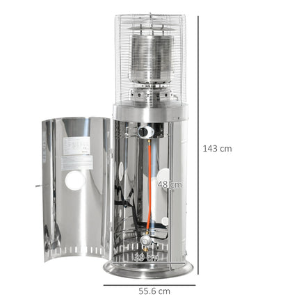 Brilliant 10KW patio heater, stainless steel, portable