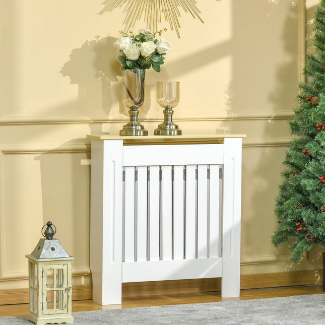 Radiator cover, Removable MDF, White & Oak, 78x19x83 cm