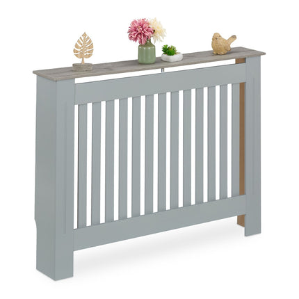 Radiator Cover with Wood Shelf, Slatted Design