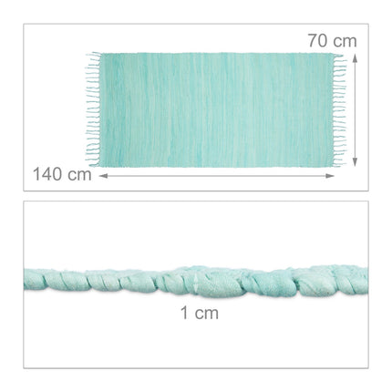 Rag Rug with Fringes