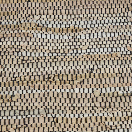 Rag rug in leather and cotton