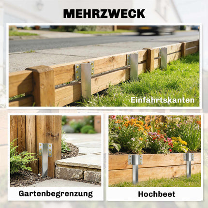Railway Sleeper Brackets, 20-Pack, 41cm Galvanized Steel