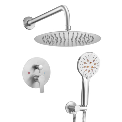 Rain Shower System, 10-Inch Head, Handheld, Brushed Nickel