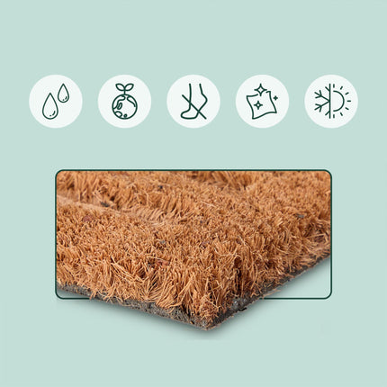 Rainbow Coir Doormat, Half-Round, Indoor/Outdoor Use