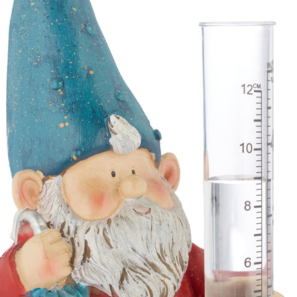 Rain gauge garden gnome