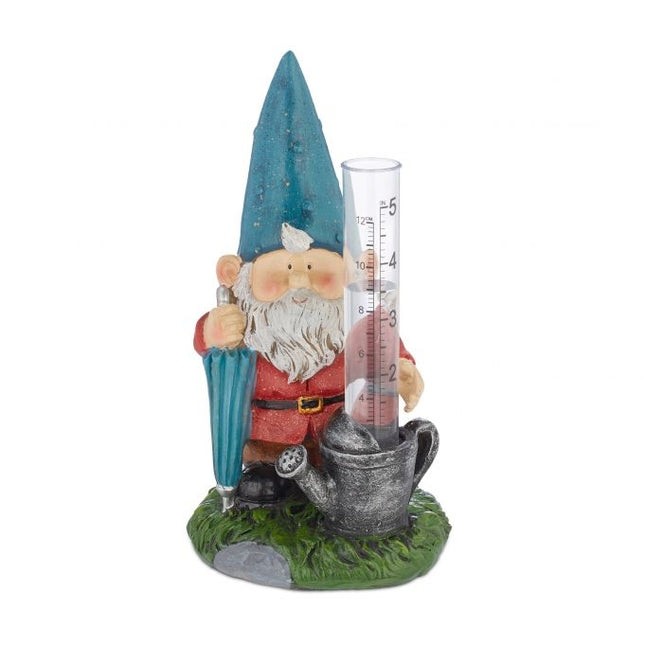 Rain gauge garden gnome