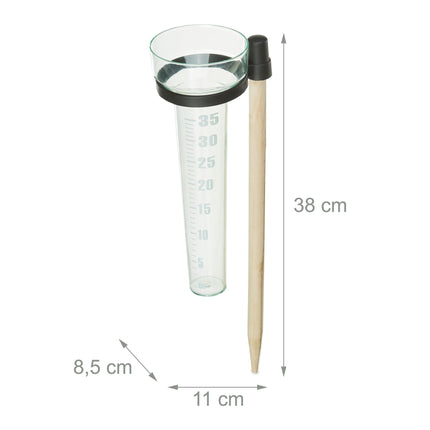 Rain gauge set of 2 with rod