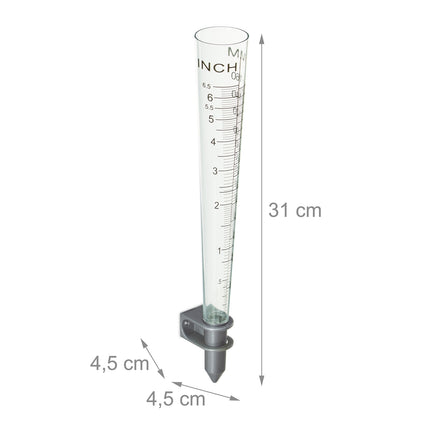 Rain gauge set of 2 with wall mount