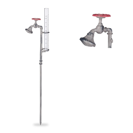 Rain gauge water faucet
