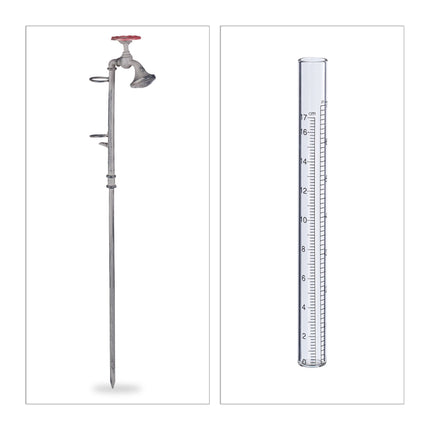 Rain gauge water faucet