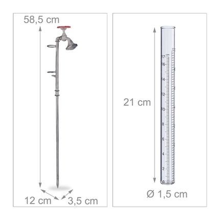 Rain gauge water faucet