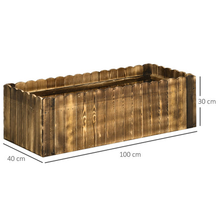 Raised bed 100x40x30cm Fir wood for vegetables & herbs