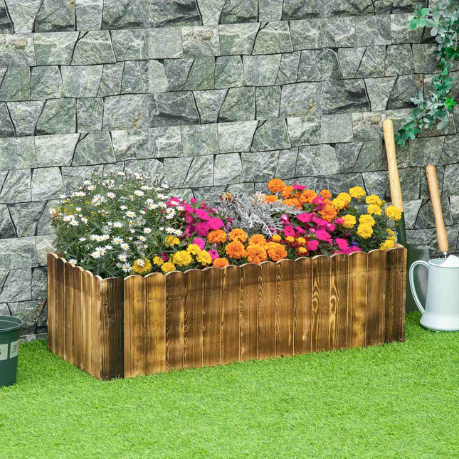 Raised bed 100x40x30cm Fir wood for vegetables & herbs