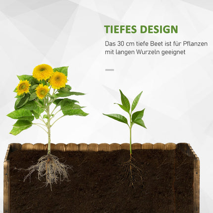 Raised bed 100x40x30cm Fir wood for vegetables & herbs