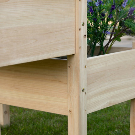 Raised wooden garden bed with cold frame - 2 tiers and drainage
