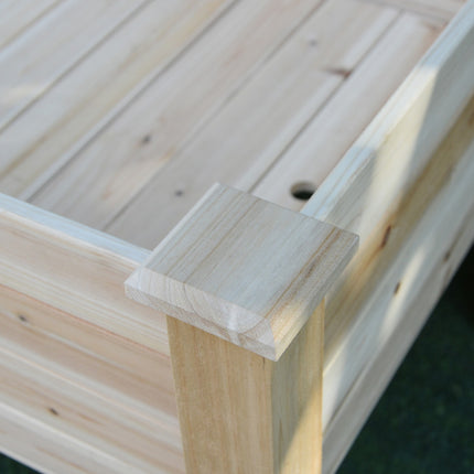 2-tier raised bed pot in wood with drainage, 115x114x76 cm