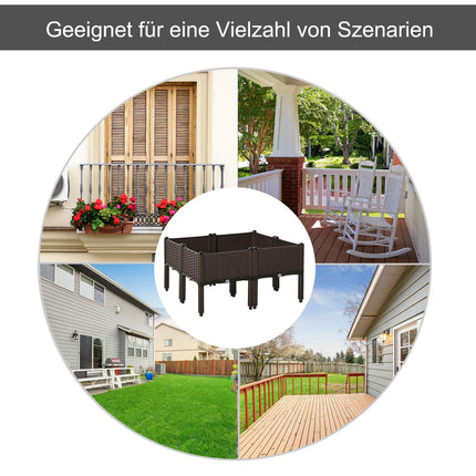 Raised sofa bed, rattan look, drainage, 40x40x44cm