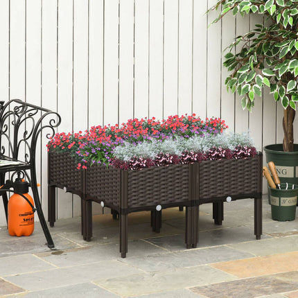 Raised sofa bed, rattan look, drainage, 40x40x44cm