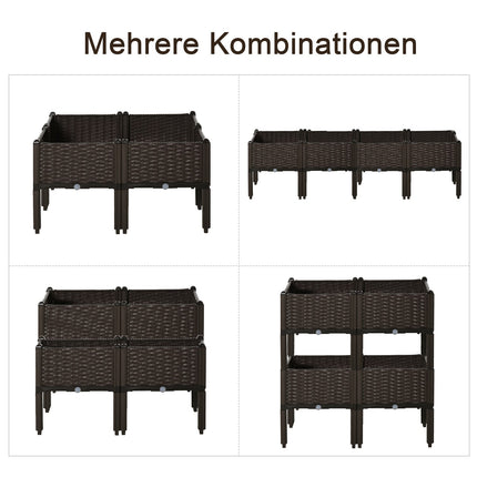 Raised sofa bed, rattan look, drainage, 40x40x44cm