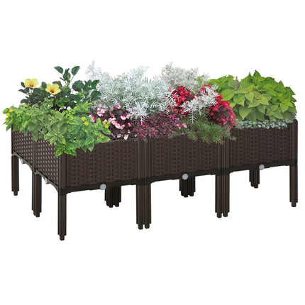 Raised sofa bed, rattan look, 40x40x44 cm, brown
