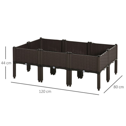 Raised sofa bed, rattan look, 40x40x44 cm, brown