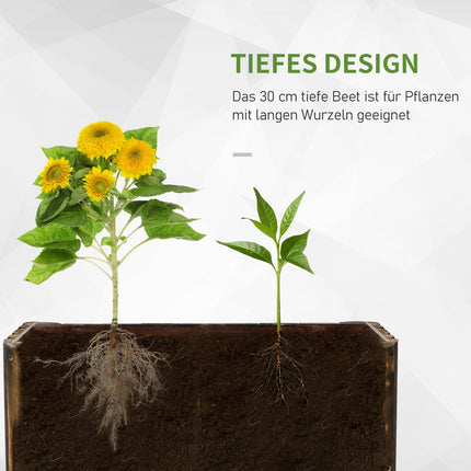Garden bed with raised spruce 78x35x30cm for herbs & vegetables