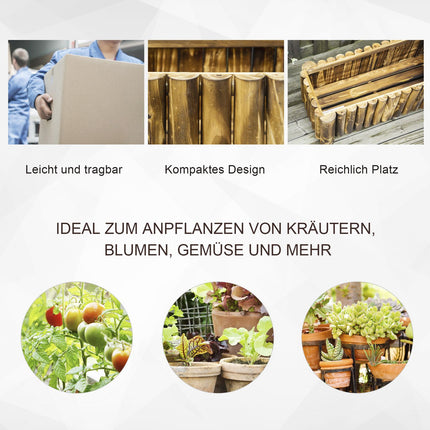 Garden bed with raised spruce 78x35x30cm for herbs & vegetables