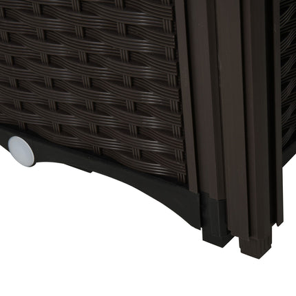 Planter box with raised bed, Rattan look, with drainage, Brown, 80x44 cm